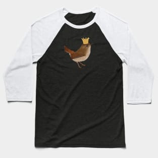 Wren with Crown Bird Watching Birding Ornithologist Gift Baseball T-Shirt